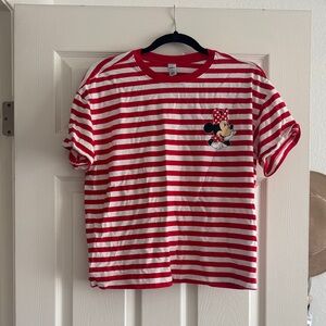 Old Navy Striped Minnie Mouse Disney Cropped Tee